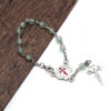 Komi 6mm Cat Eye Beads Rosary Cross Santiago Shell Pendant Curved Needle Prayer Bracelet