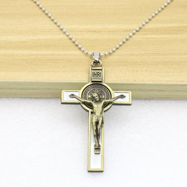 KOMI Saint Benedict Jesus Cross Pendant Necklace Keychain Jewelry Accessories Business Crafts Gifts Religious Promotion