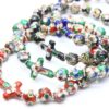 Wholesale Handmade Cloisonne Beads Beaded Cross Crucifix Bracelet Elastic Rope Prayer Bracelet