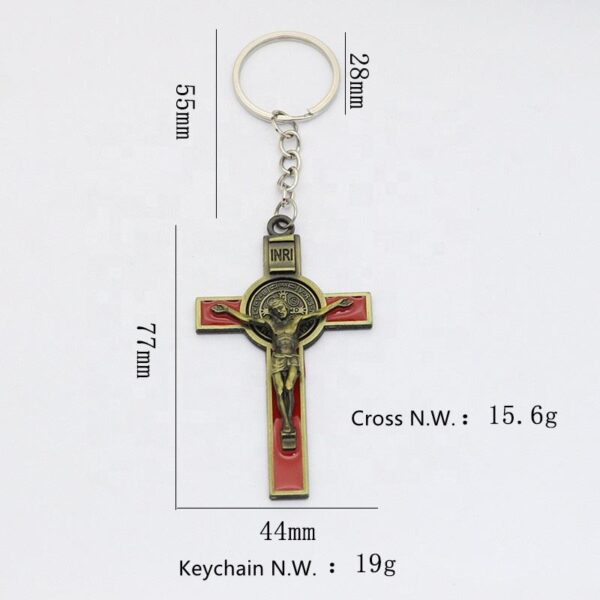 KOMI Cross Collection Keychain for Car & Bag Metal Alloy St. Benedict Cross Keyring Jewelry Accessories Pendants Key Rings