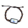 KOMI Natural Wooden Beaded Bracelet String Knotted Holy Family Charms Bracelets Adjustable Catholic String Bangles for Men Women
