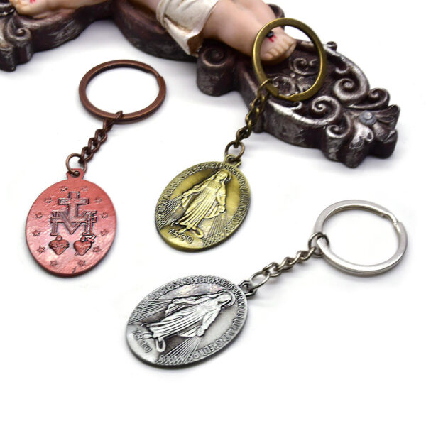 Komi New 3*4.4CM Virgin Mary Pendant Key Ring Pendant OUR MARIE Keychains