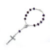 Hfa8f80d1c0b740f08d7de1168b213edam Komi Religious Purple Crystal Beads Cross Virgin Mary Pendant Catholicism Gift Prayer Rosary Bracelet