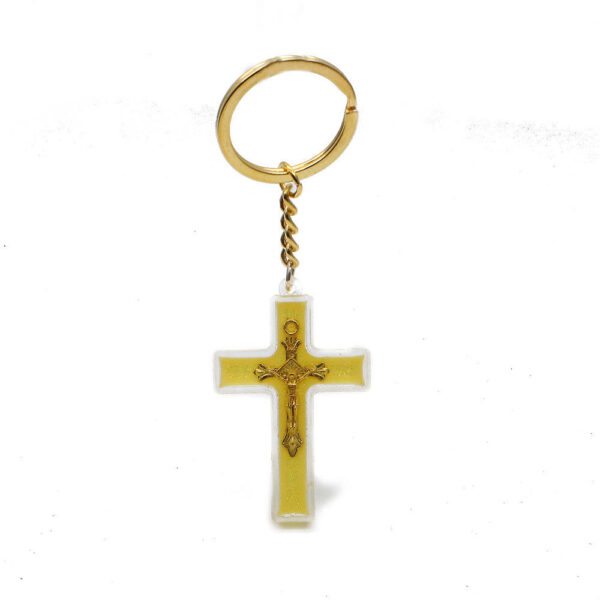 Luminous Cross Keychain Religious Jewelry Jesus Plastic Luminous Cross