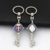 Hot Selling Saint Benedict Key Shaped Pendant Key Chain Jesus Crucifix Ring Holder Religious Trinket Metal Keychain
