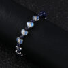 KOMi Heart Alloy Bead Virgin Mary Cross Adjustable Rosary Bracelet Crystal Charm Bracelet Handmade Religious Jewelry Gift