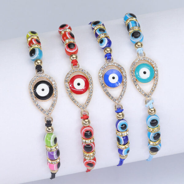 KOMI Eye Bracelet Adjustable Woven Lucky Bracelet Kabbalah Amulet Christmas Gift