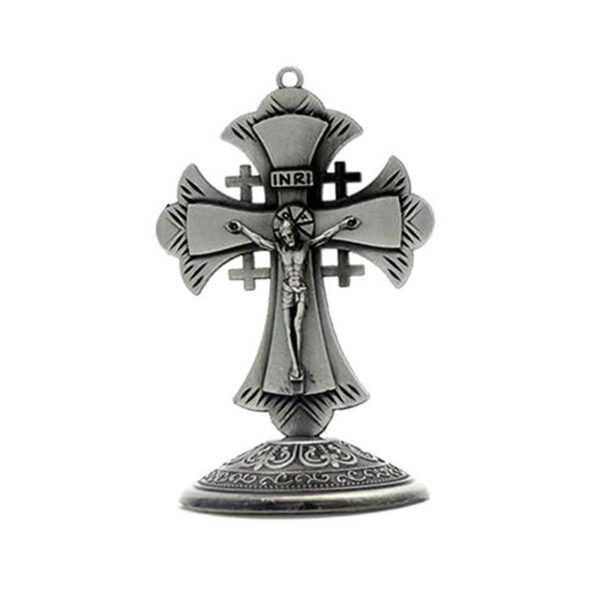 Hffa44b444aec496fb6a5713188337ad9c KOMI Wholesale Metal Alloy Jesus Cross Table Ornaments Car Office and Home Decoration Metal Crafts Souvenirs Ornaments