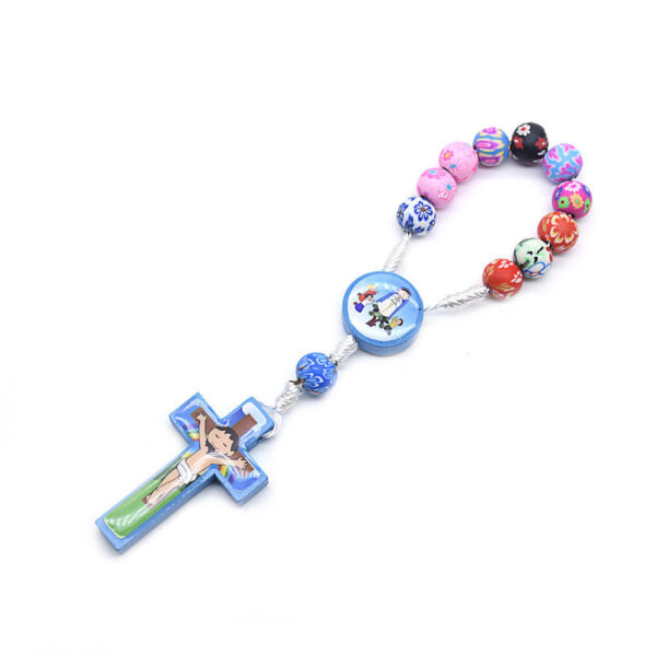 a04781caca31e965d1cef6e45c047837_H50f72e12f1ed429dadec9b320da05f5ec_avif=close&webp=close KOMI Handmade Cross Pendant Woven Colorful Polymer Clay Beads Rosary Necklace Bracelet for Boys Girls for Children's Prayer