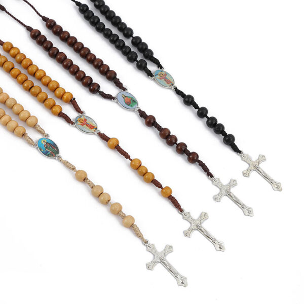 Komi 2023 New Cross Necklace Hand-woven Rosary Necklace Religious Design Pendant Jewelry Wholesale