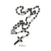 KOMI St. Benedict Black Gallstone Necklace Cross Ornament Rosary Necklace