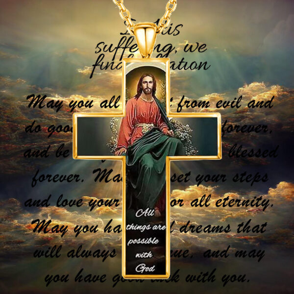 a287f2f6a22be23f9f3d808456d89b0b_H44adb8d530644d62a06adbe816c371a11_avif=close&webp=close KOMI Cross Necklace Double Sided Design Stainless Steel Religious Necklace Wholesale