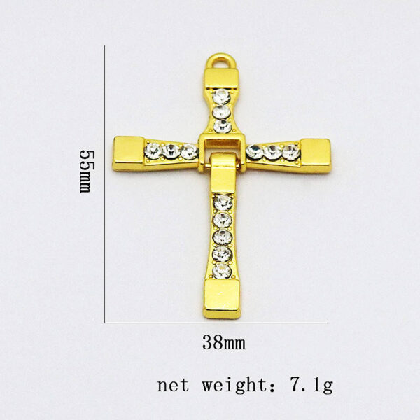 2024 Dreamwork Rhinestones Cross Pendants Necklace Keychains in Gold/Silver Plated Cross Charms for Jewelry DIY Accessories Gift