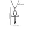 KOMI Stainless Steel Coptic Ankh Cross Pendant Necklace for Men Religious Ancient Egyptian Symbol Anka Cross Necklace for Women