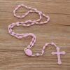 Luminous Mixed Color Cross Necklace Ten-color Plastic Luminous Rosary Necklace Wholesale