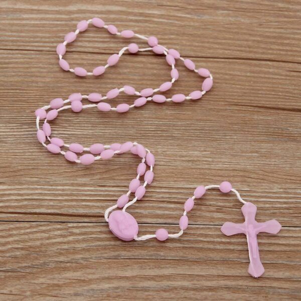 Luminous Mixed Color Cross Necklace Ten-color Plastic Luminous Rosary Necklace Wholesale