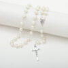 Komi Hot Selling Pearl 8MM Beads Rosary Catholic Cross Necklace Religious Jewelry Wholesale
