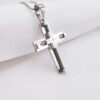 2024 Komi 316L Stainless Steel Cross Necklace Chain Lobster Clasp Christian Jesus Pendant Necklace for Men