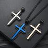 2024 Hot Sale New European and American Religious Men's Hollow Stainless Steel Two-color Cross Pendant