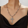 a7a55e5d13812caf20e2e61873069c8b_Hccd41101fed4429caa38f7ca9c1a972ab_avif=close&webp=close KOMI Vintage Cross Pendant Necklaces Choker Collarbone Chain Metal Ball Cross Pearl Beaded Necklace for Women Girls Party Gifts