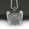 Dreamwork Holy Sword Archangel Wings Cross Shield Prayer Medal Amulet Pendant Necklace Keychain Souvenirs Keyrings Craft Gift