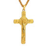 Komi Hot Sale Big Gold Crucifix Cross Pendant Necklace Long Chain Jesus Cross Gold Necklaces Pendants Religious Christian Gifts