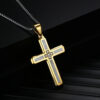 2024 New Hiphop Style Religious Stainless Steel Cross Shaped Diamond Pendant Necklace for Men