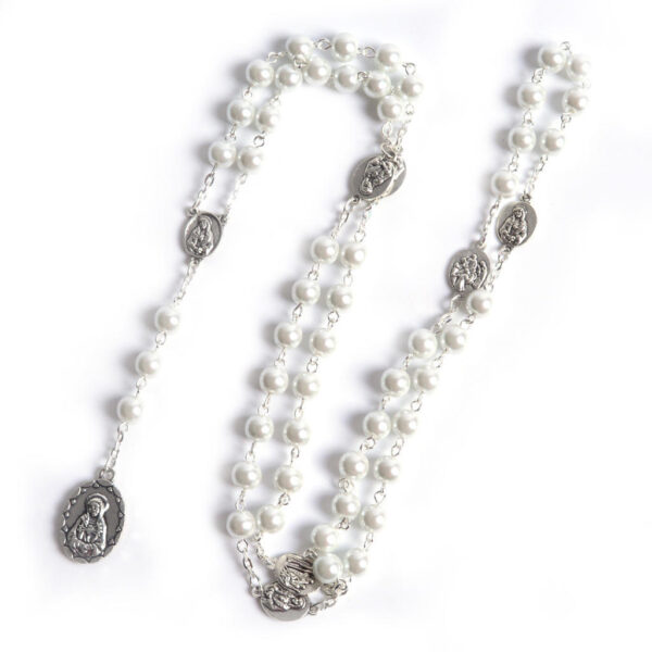 2023 Komi Fashion Seven Sorrow Chaplet Pearl Beads Rosary Round Virgin Mary Pendant Religious Rosary Necklace
