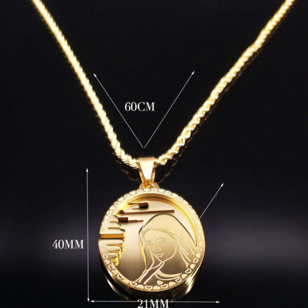 KOMI Embossed Madonna Pendant Lady Faithful Necklace Stainless Steel Necklace