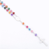 2024 Hot Sell Rosary Glass Color Beads Jesus Cross Christ Maria Stock Necklace for Pray