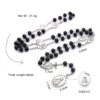 2024 Komi Christian Religion Black Beads Cross Jewelry Ornaments Beaded Rosary of the Seven Dolors Necklace