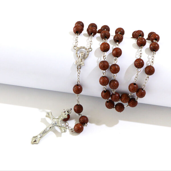 Komi Religious Rosary Necklace Beads 8mm Rosary Bead Cross Pendant Necklace Religious Jewelry Accessories Wholesale Necklaces /