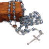 2023 Komi Catholic Metal Virgin Mary Centerpiece Crucifix Cross Glass Crystal Beads Prayer Rosary Necklace