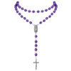 KOMI Catholic Pink Purple White Blue Pearl Necklaces Pearl Beads Rosary Necklace with Virgin Mary Medal & Cross Fashion Jewelry