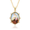 KOMI Religious Gold Amulet Pendant Necklaces Jesus Virgin Mary Portrait Miraculous Medal Necklace Pendants for Women Jewelry