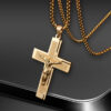 KOMI Stainless Steel Jesus Cross Necklace Men's Necklace 18K Fashion Titanium Steel Cross Pendant Necklaces for Religious Prayer