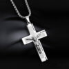 KOMI Stainless Steel Jesus Cross Necklace Men's Necklace 18K Fashion Titanium Steel Cross Pendant Necklaces for Religious Prayer