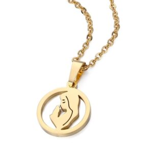 2024 New Hot Selling Titanium Steel Jewelry Hollow Virgin Mary Head Pendant Stainless Steel Religious Style Necklace Wholesale
