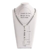 Komi Hot Sell Rosary Black Gallstones Necklaces Jesus Virgin Mary Catholic Religious Rosary Necklace for Pary