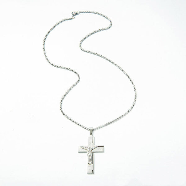 b571a8fc0a79457a1b97f1c401d6831b_Hb8a29d16aded41c094bd8b6c7565bdbfJ_avif=close&webp=close KOMI Men Stainless Steel Cross Necklace Silver Gold Tone Lords Prayer Crucifix Cross Pendant Necklace for Men Christian Jewelry