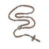 2024 New Religious Jesus Wood Beads High Grade Cross Rosary Necklace Religious Jewelry Wholesale Wholesale