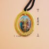 KOMI Double-sided Can Rotate Religious Holy Family Jesus Virgin Mary Figure Oval Medal Pendants for Jewelry Necklace Ring Parts