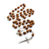 KOMI New Style Jerusalem Wood Rosary Virgin Mary with Soil Medal Jesus Cross Prayer Religious Necklace Wholesale