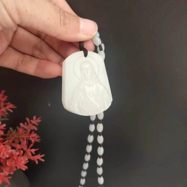 KOMI Jesus Jade Holy Brand Exquisite Sacred Heart Afghanistan Jade Cross Holy Brand Necklace Pendant