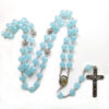 KOMI Hot Selling Blue square Acrylic Cross Jesus Religious Pendant Necklace
