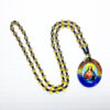 Komi 2024 New Religious Glass Crystal Dripping Oil Sweater Chain Necklace Jewelry