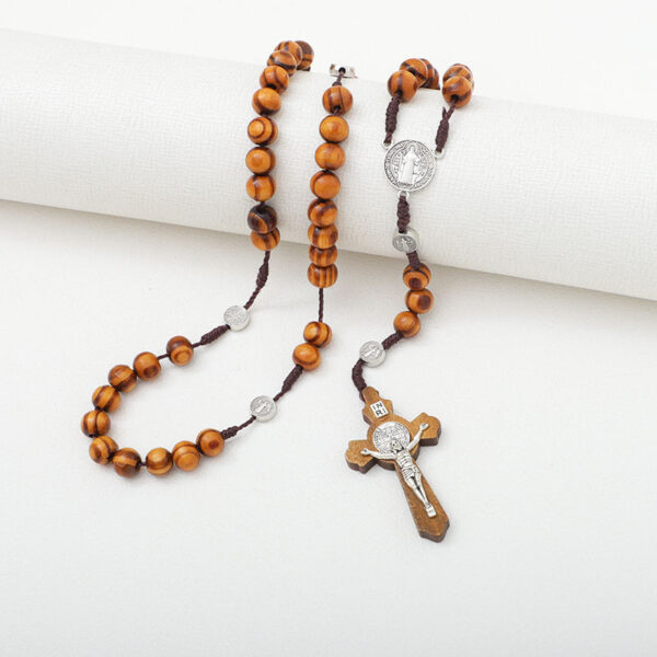 bbad854bdeeee47f79507bbe8a95cb78_Hefe903e8abf844b8b8e0cd4ebcd337439_avif=close&webp=close 2024 Catholic Rosary Round Wooden Bead Handmade Line Christian Vintage Cross Ornament Long Rope Rosary Necklace
