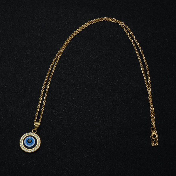 Komi Stainless Steel Turkish Blue Eye Necklace Religious AccessoriesTItanium Steel Eye Pendant