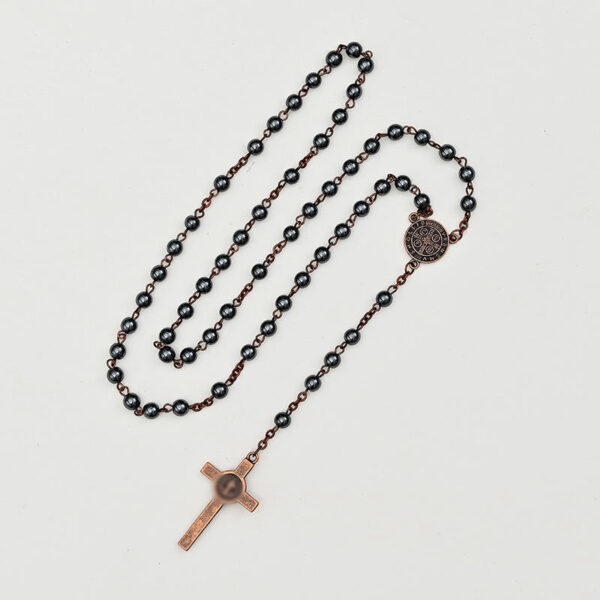 bc072c7f9371004ef29fedca72ed3624_H2eca176e704e4a1b9dc843a23c5bbb24v_avif=close&webp=close Wholesales Religious Catholic Black Gallstone Hematite Beads Jesus Cross Pendant Rosary Beads Necklace