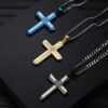 2024 New Hiphop Style Religious Stainless Steel Cross Shaped Diamond Pendant Necklace for Men
